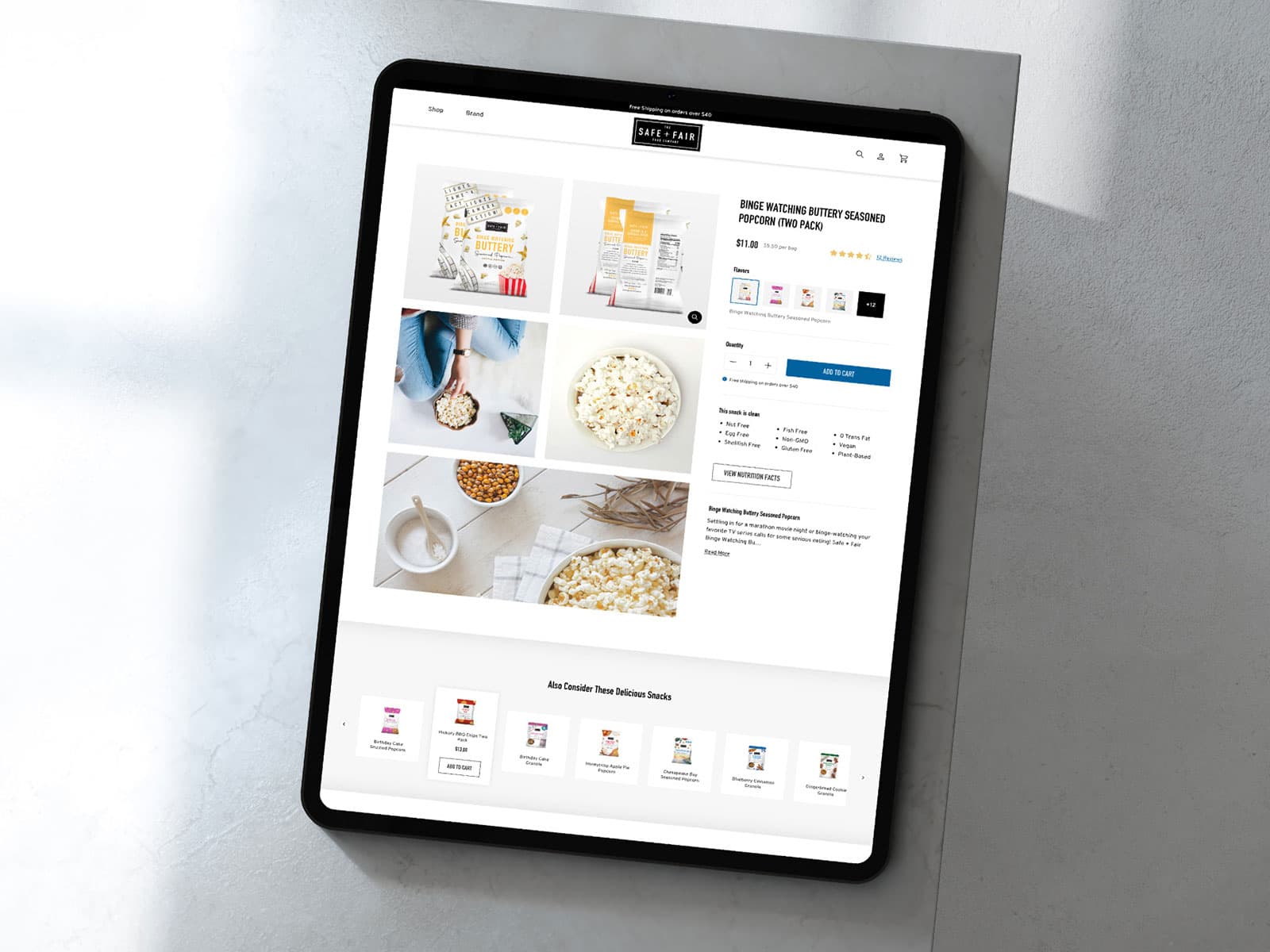 Safe + Fair - Ecommerce for Snacks